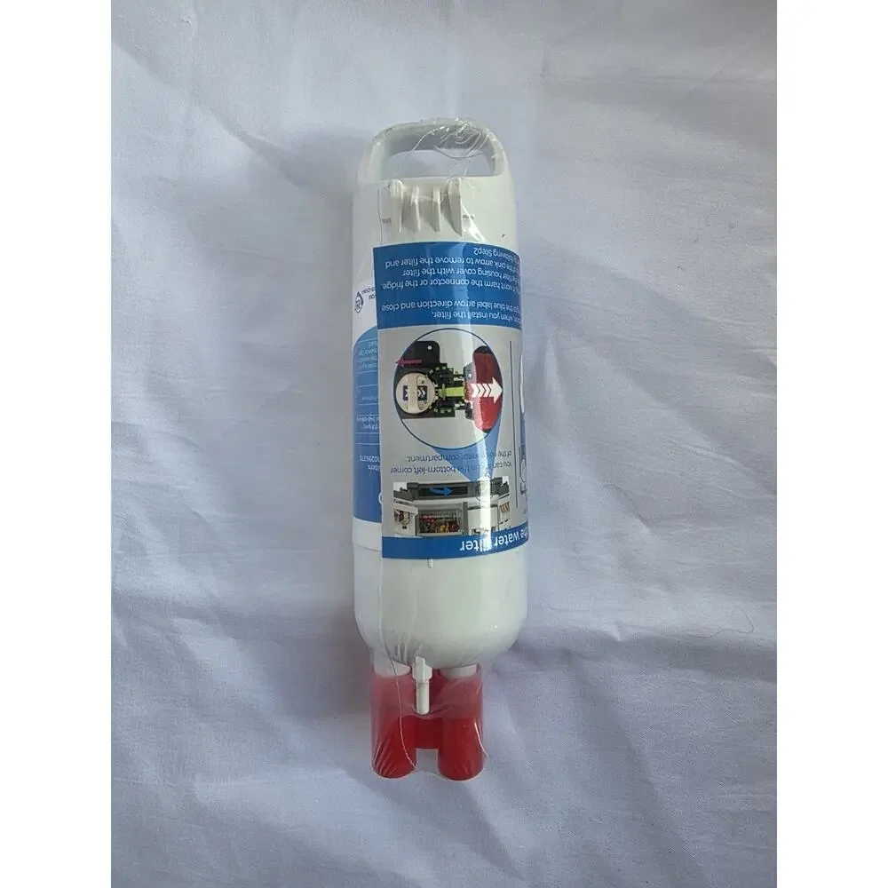Refrigerator Water Filter Replacement Cartridge, White with Red Caps